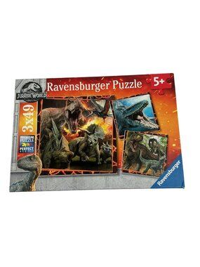 Ravensburger “Instinct To Hunt” Jurassic World Puzzle 3x49 Pieces For Ages 5+ Wi